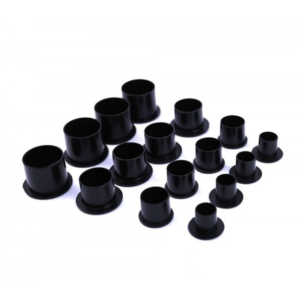 Ink Caps On A Stable Bottom - 13mm, black, 100pc