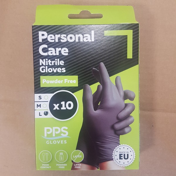 L Nitrile Gloves PPS Black 10PCS